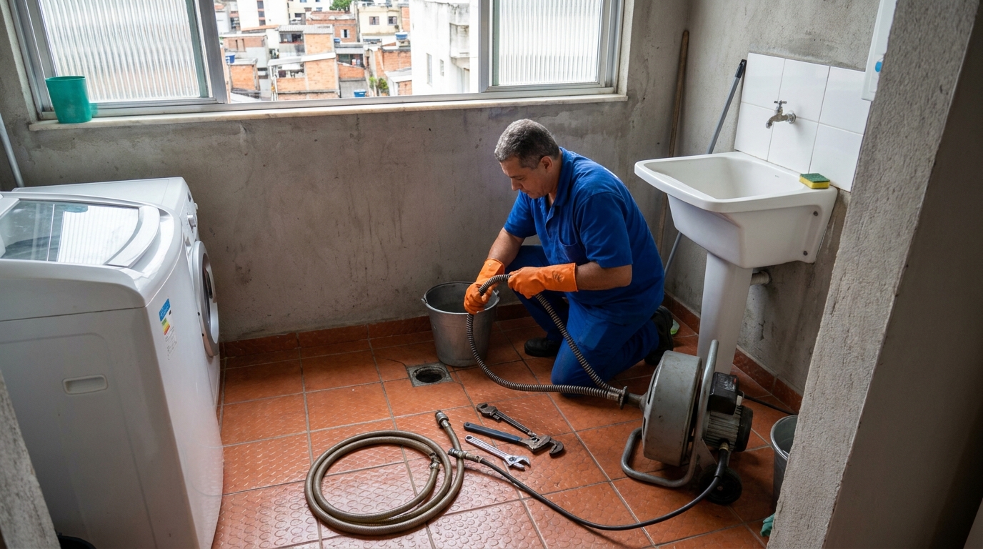 Desentupimento de ralo com equipamento em Ribeirão Preto‑SP
