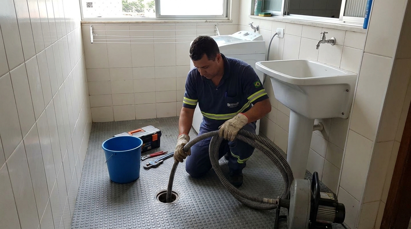 Desentupimento de ralo residencial em Ribeirão Preto‑SP