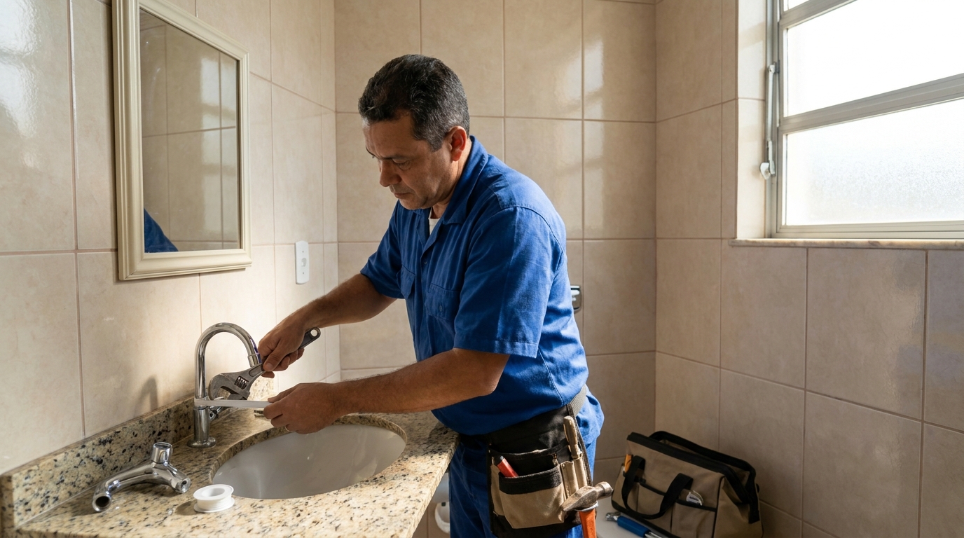 Instalação de torneira de banheiro em Ribeirão Preto‑SP