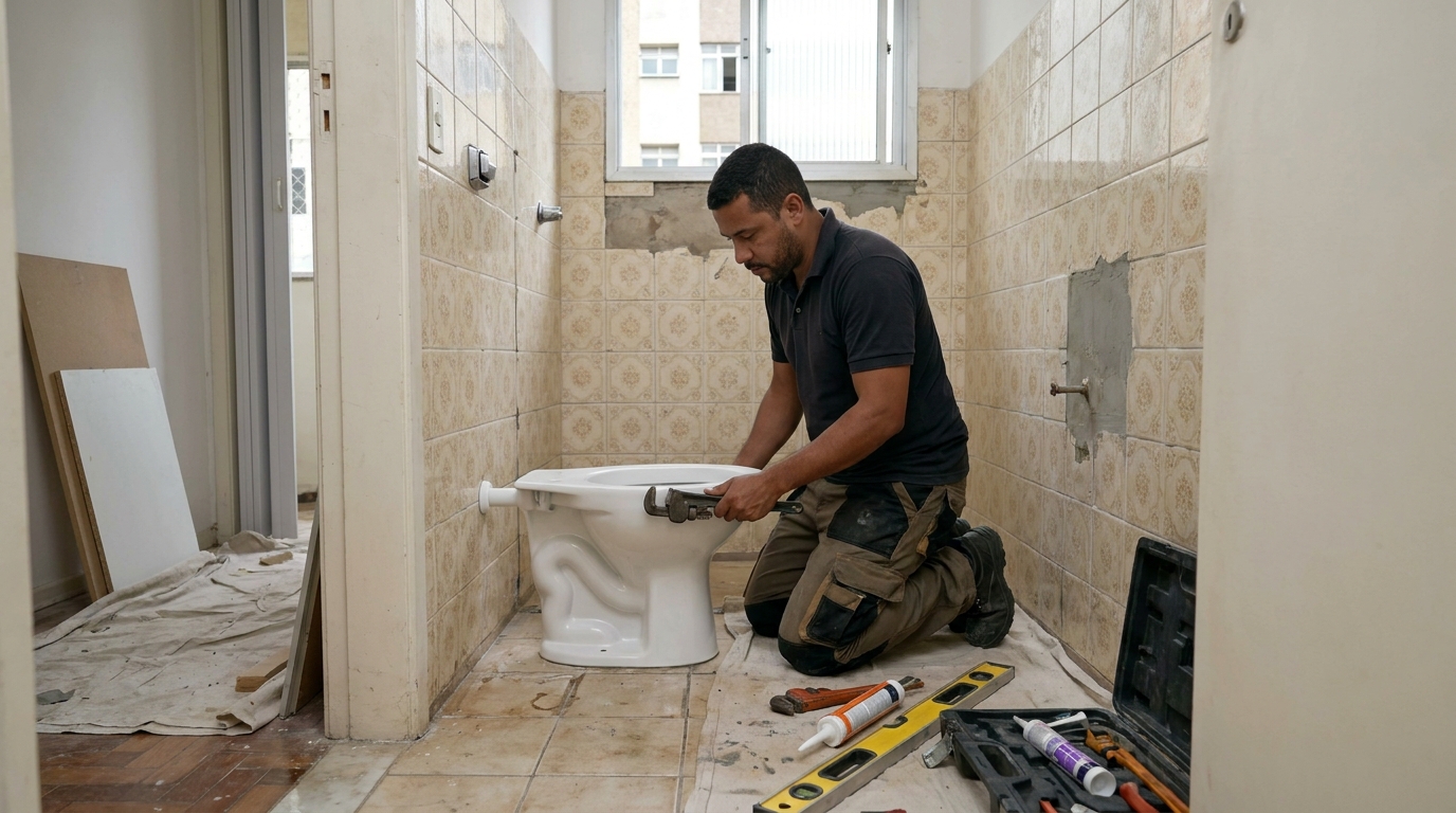 Instalação de vaso sanitário profissional em Ribeirão Preto‑SP