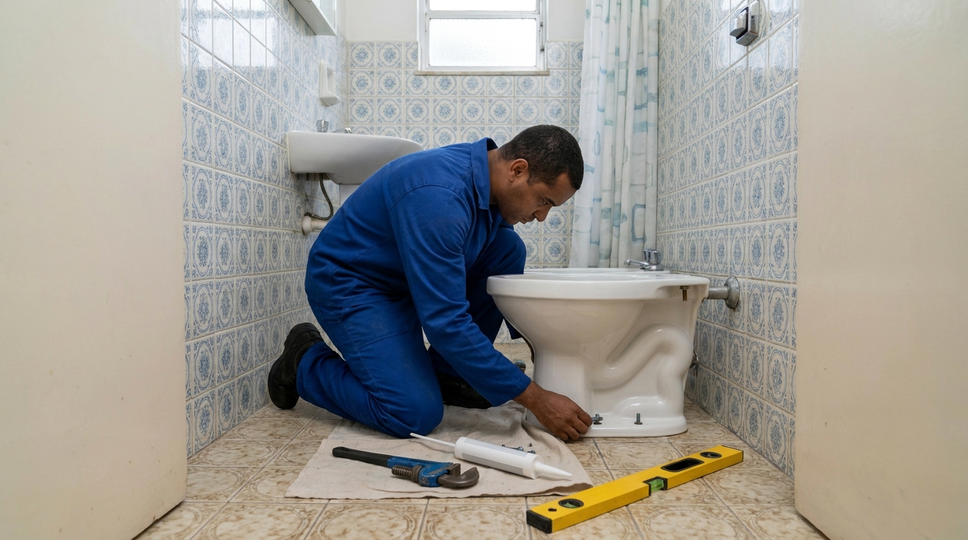 Instalação de vaso sanitário residencial em Ribeirão Preto‑SP