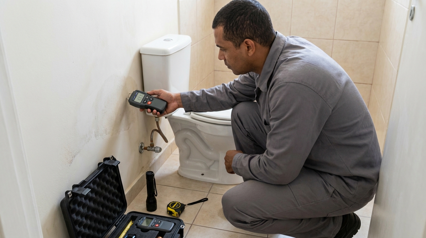 Técnico de caça vazamento em residência em Ribeirão Preto‑SP